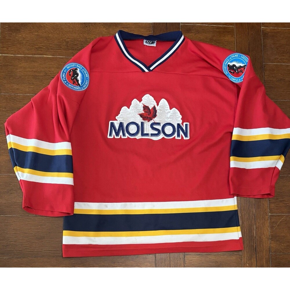 Vintage Molson # 1 Hockey Hall Of Fame Hockey Jersey Mens Size XL OT Sports
